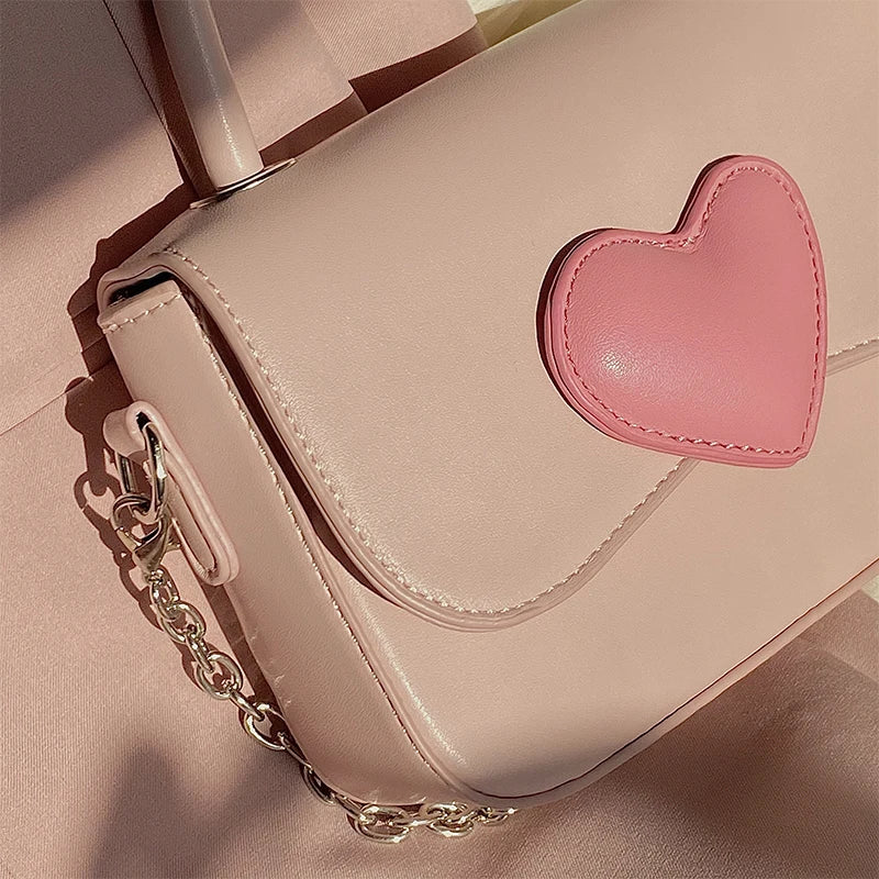 Pink Heart Girly Square Shoulder BagPink Heart Girly Square Shoulder BagPink Heart Girly Square Shoulder BagPink Heart Girly Square Shoulder Bag