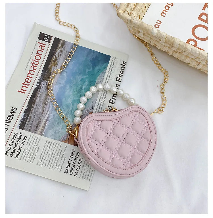 Pearl Handle Girls Mini Shoulder Messenger BagPearl Handle Girls Mini Shoulder Messenger Bag