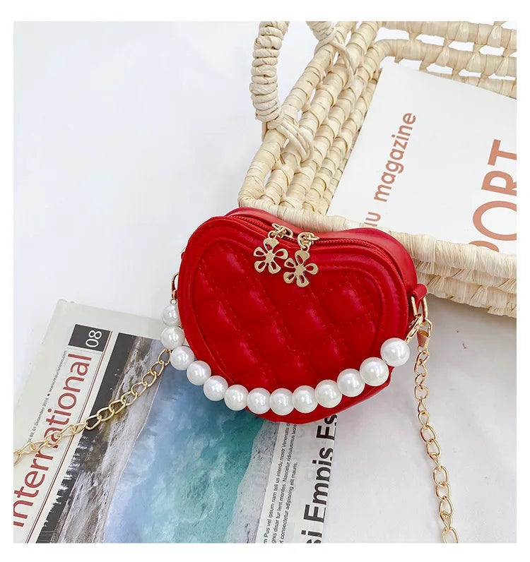 Pearl Handle Girls Mini Shoulder Messenger BagPearl Handle Girls Mini Shoulder Messenger Bag